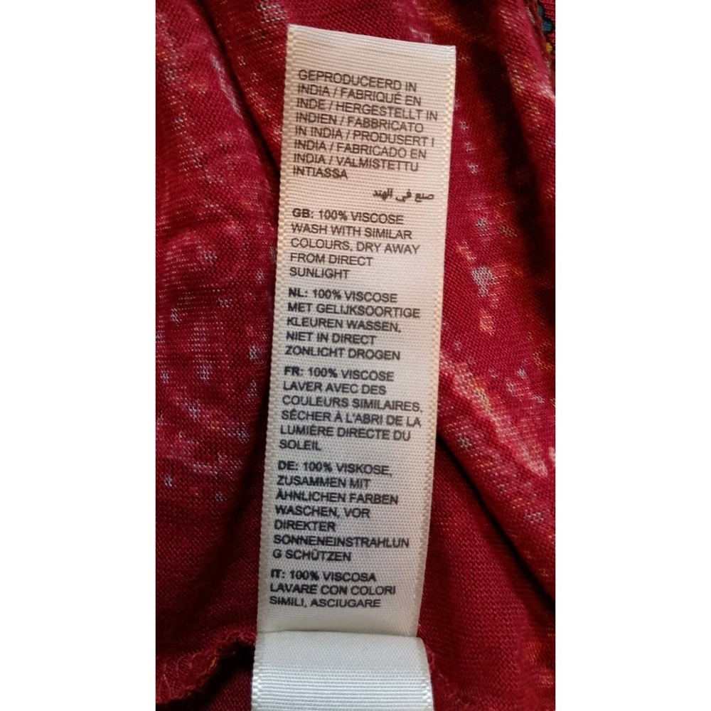 Fat Face Paisley Jersey Dress Cherry Red Size 4 NWT Smocked Pockets Boho Casual - Picture 13 of 13